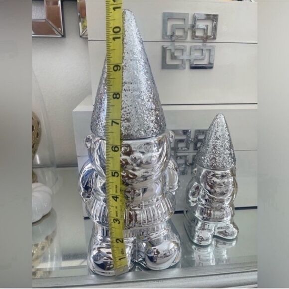 Set of 2 NEW Silver DW Home Gnome Candle 
SILVER SPRUCE Scented - Picture 3 of 16